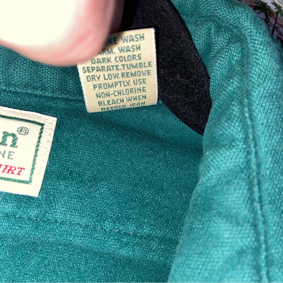 Vintage LL Bean Shirt Womens Size 18 Chamois Cloth Flannel Flap Pockets USA Flaw - Picture 9 of 16